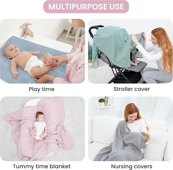 Jersey Swaddle Blanket, Ultra Soft Stretchy Receiving Blanket, Newborn Swaddle - Image 7