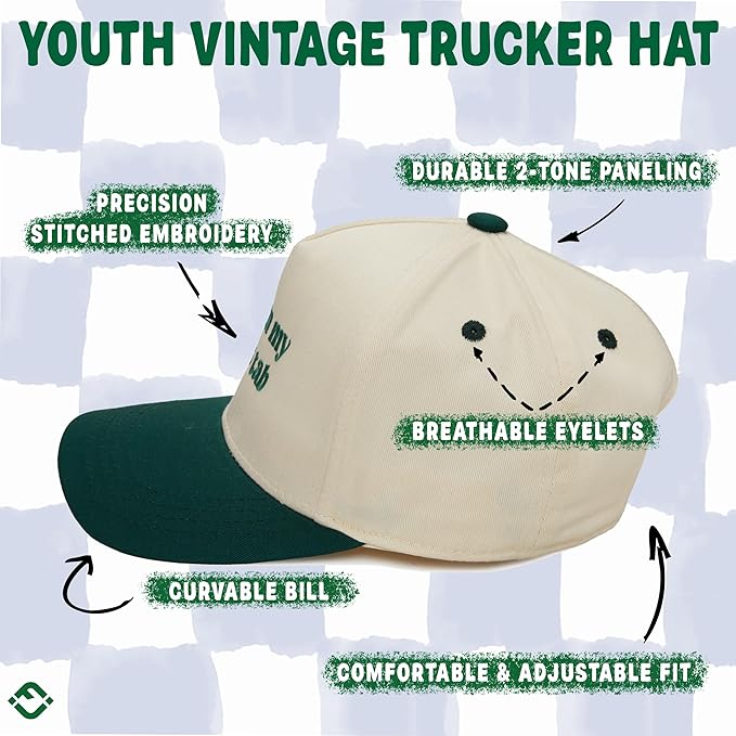 Funky Junque Premium Kids Trucker Hat Vintage Snapback Baseball Cap - Image 4