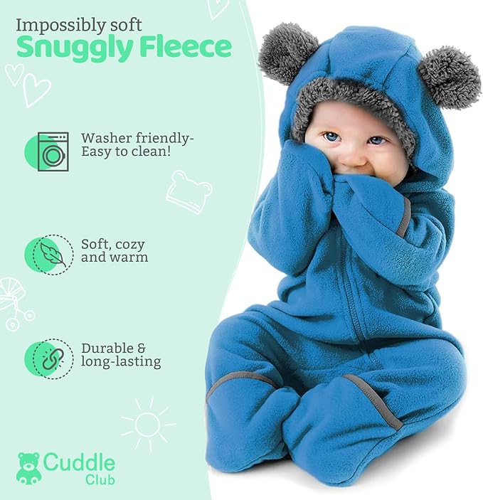 Cuddle Club Fleece Baby Bunting Bodysuit - Image 2