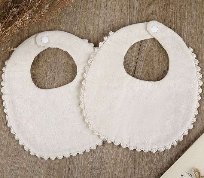 GZMM Baby Bib For Girls, Reversible Waterproof Handmade Natural Cotton Baby - Image 8