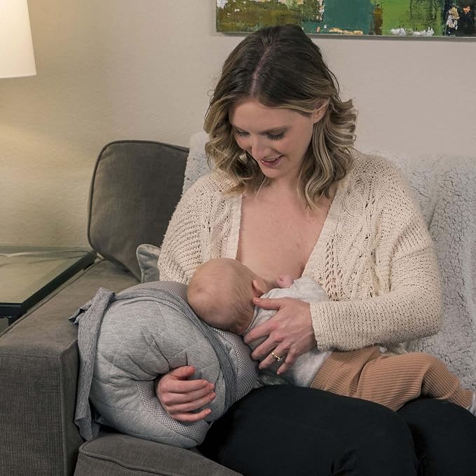 Boppy Anywhere Travel Nursing Pillow, Soft Gray, Plus Sized to Petite - Image 4