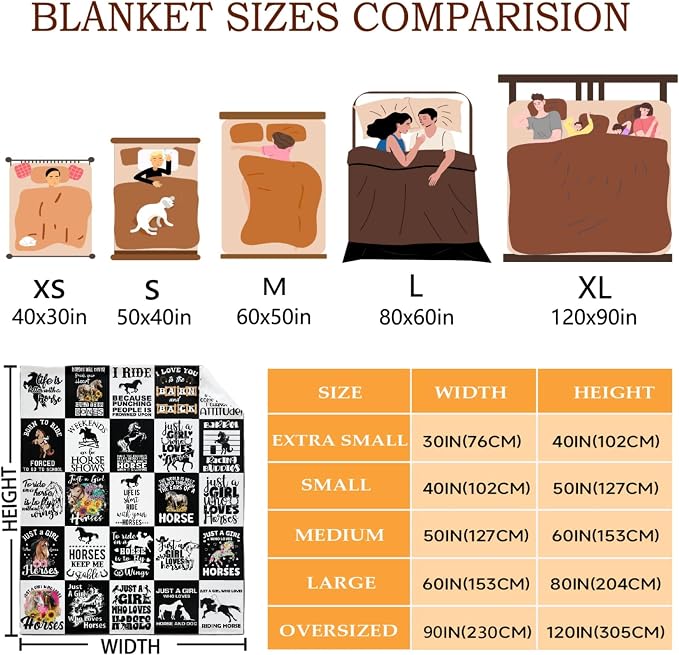 Horse Blanket for Boys Girls, Fluffy Cozy Soft Lightweight Blankets for Bed - Image 3