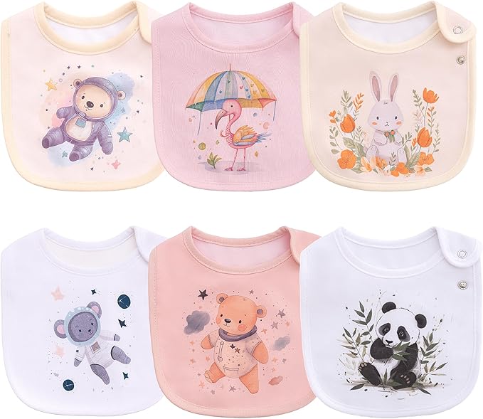 Maiwa 6 Pack Waterproof Cotton Baby Bibs by maiwa