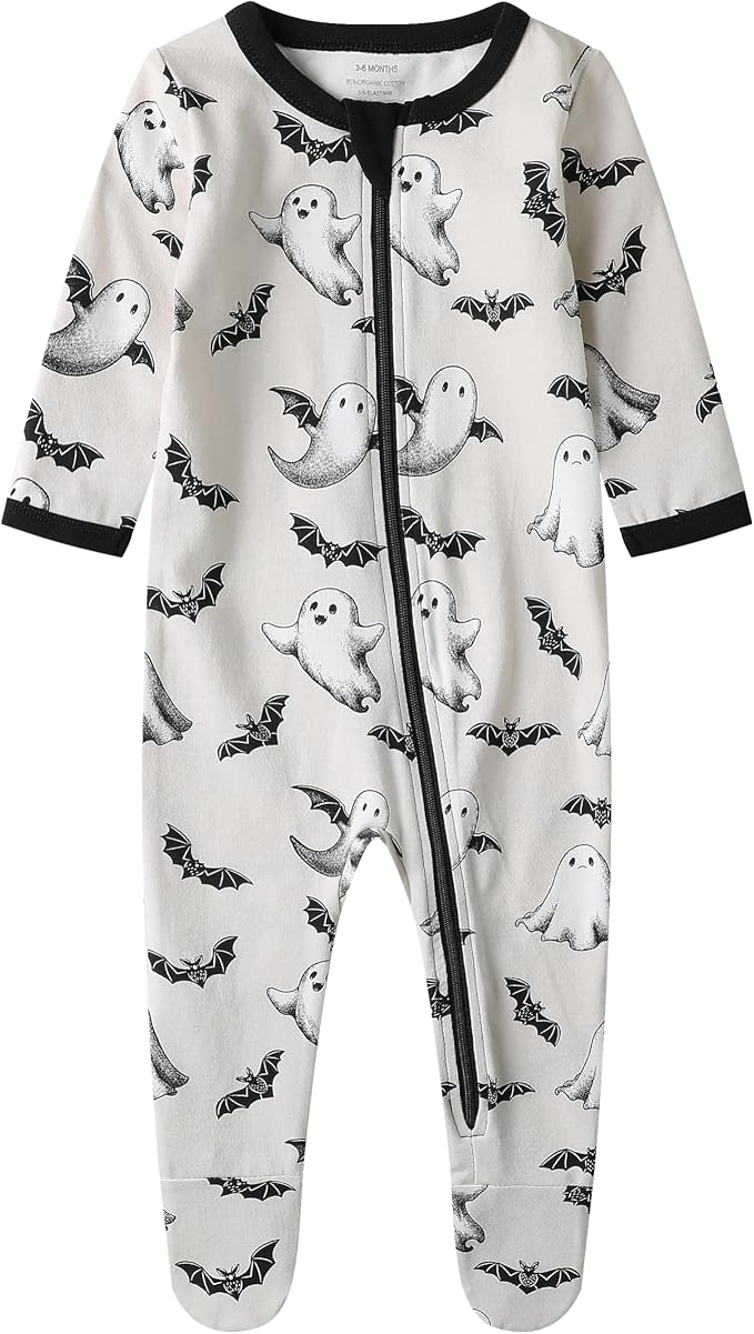 O2 BABY Baby Boys Girls Organic Cotton Zip-Front Sleeper Pajamas, Footed Sleep by O2BABY