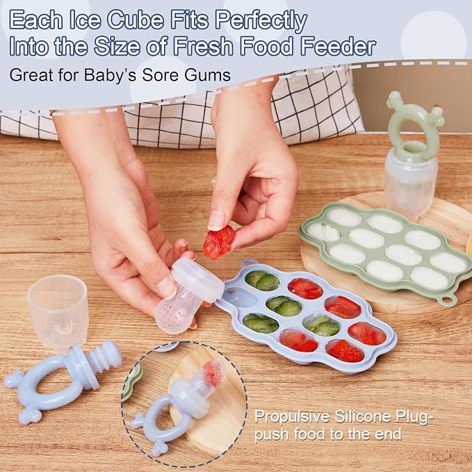 KingKam Baby Breastmilk Popsicle Molds & Baby Fruit Feeder, Baby Food Freezer - Image 4