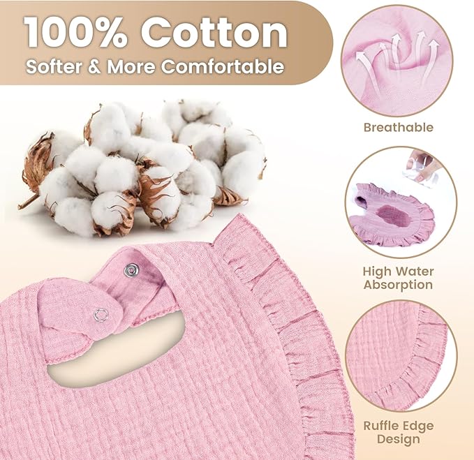 Oiomniv Muslin Baby Bibs, Toddler - Image 2