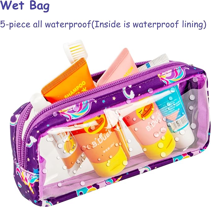TSA Approved 5-Piece Diaper Bag Organizer Pouch Set Clear Waterproof TPU Kids - Image 4