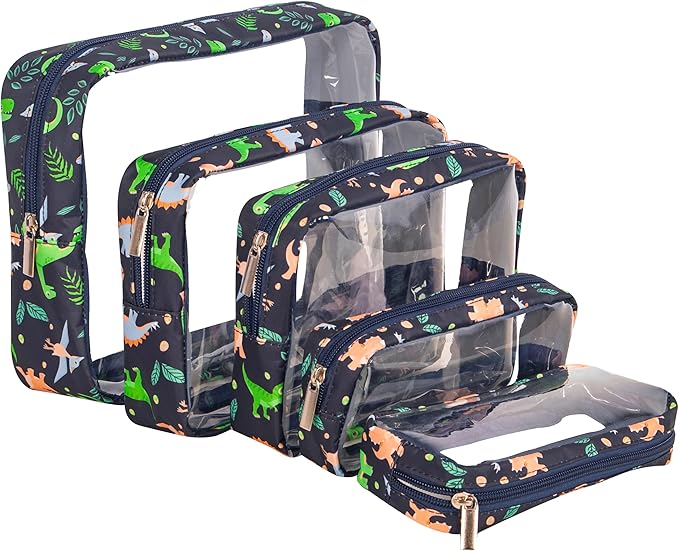 TSA Approved 5-Piece Diaper Bag Organizer Pouch Set Clear Waterproof TPU Kids by Remobia+Hicol