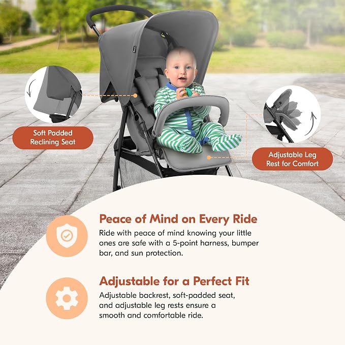 hauck Lightweight and Compact Travel Baby/Toddler Foldable Stroller - Image 3