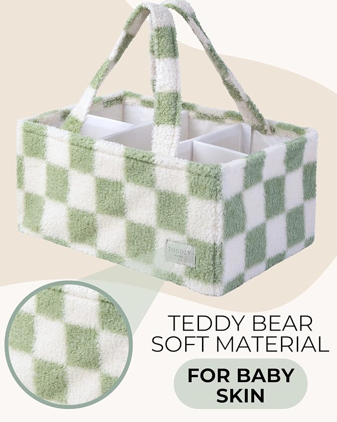 Checkered Diaper Caddy Organizer - Image 9
