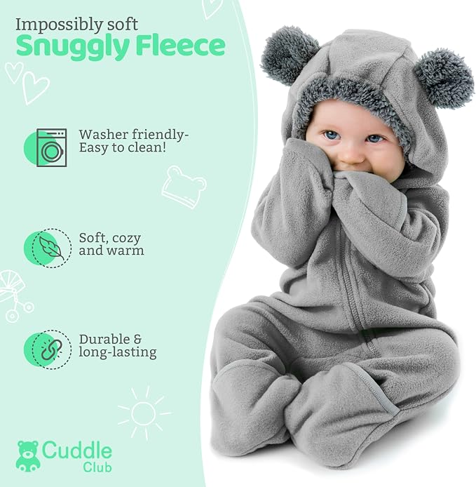 Cuddle Club Fleece Baby Bunting Bodysuit - Image 2