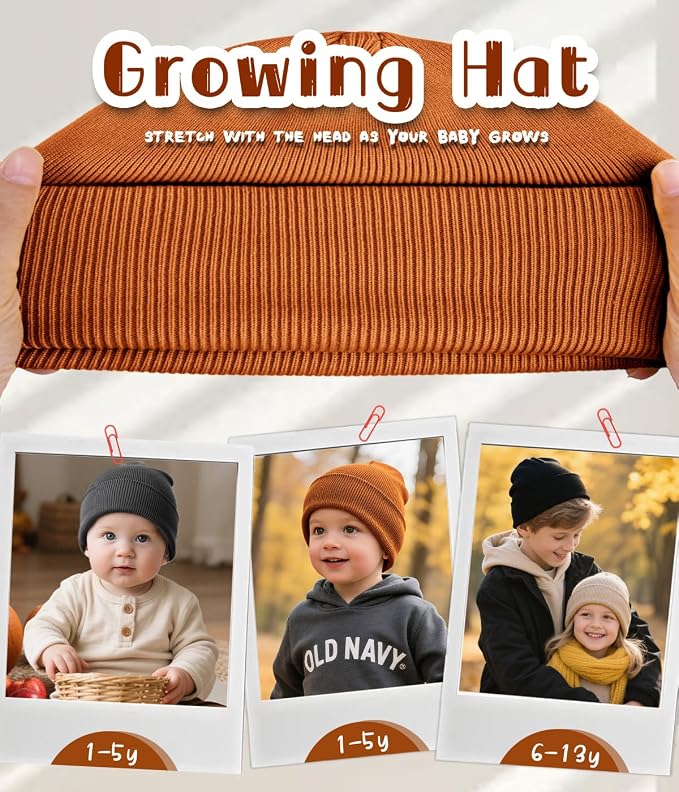 Rosoz Toddler Beanie Boys Girls Baby Knit Warm Beanies Kids Children Winter hat - Image 4