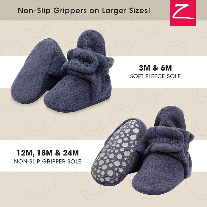 Zutano Unisex Fleece Baby Booties, Two Snap Closure, Newborn to 24 Months - Image 2