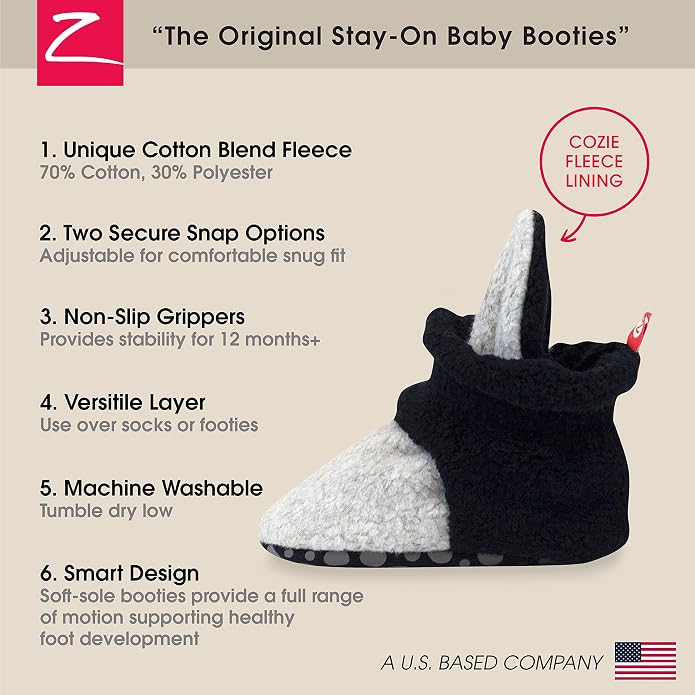 Zutano Unisex Fleece Baby Booties, Two Snap Closure, Newborn to 24 Months - Image 3