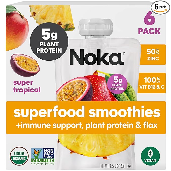 Noka Superfood Fruit Smoothie Pouches, Super Tropical by NokaSuperfoodSnacks