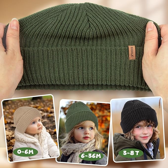 Bebila Baby Beanie Toddler Infant Winter Hats Knit Warm Caps - Image 3