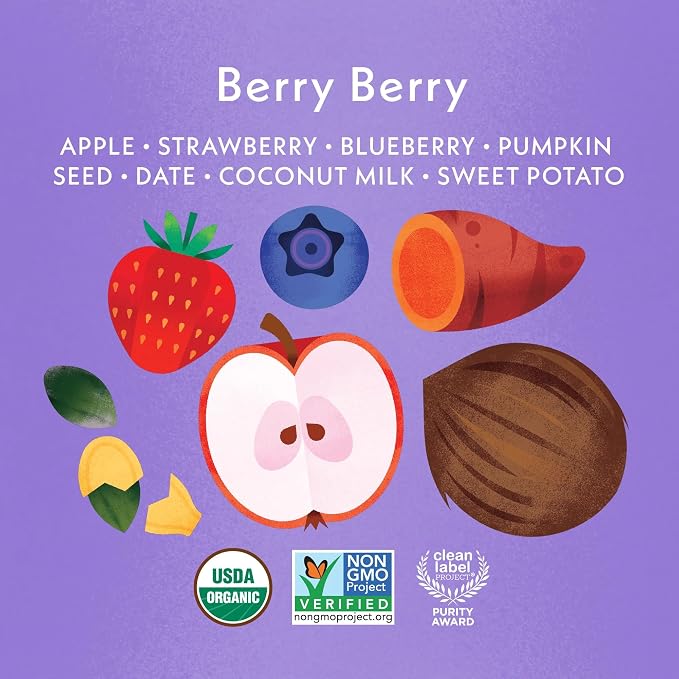 Once Upon a Farm Pouches, Dairy-Free Smoothie Variety Pack, Strawberry - Image 7