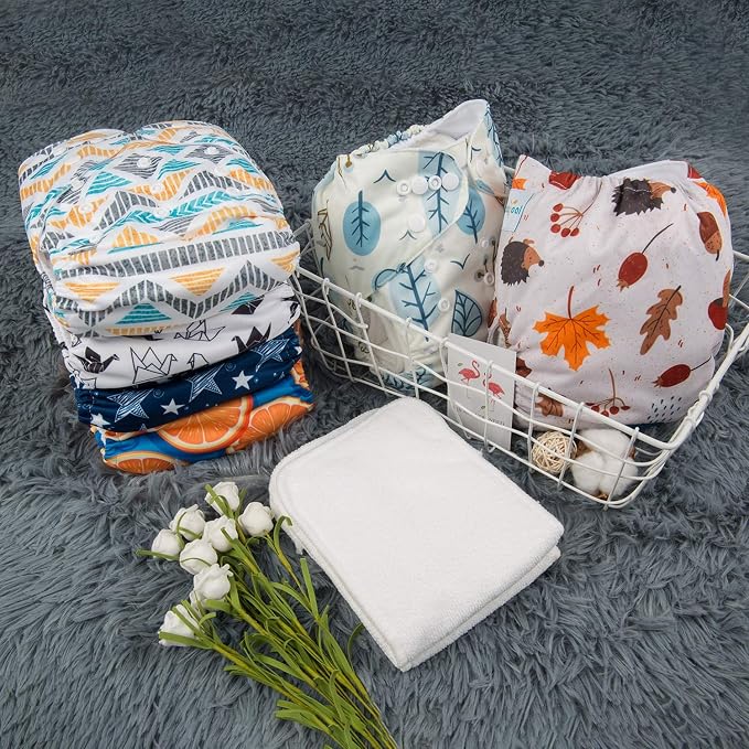 Babygoal Baby Reusable Neutral Cloth Diapers 6 Pack - Image 5