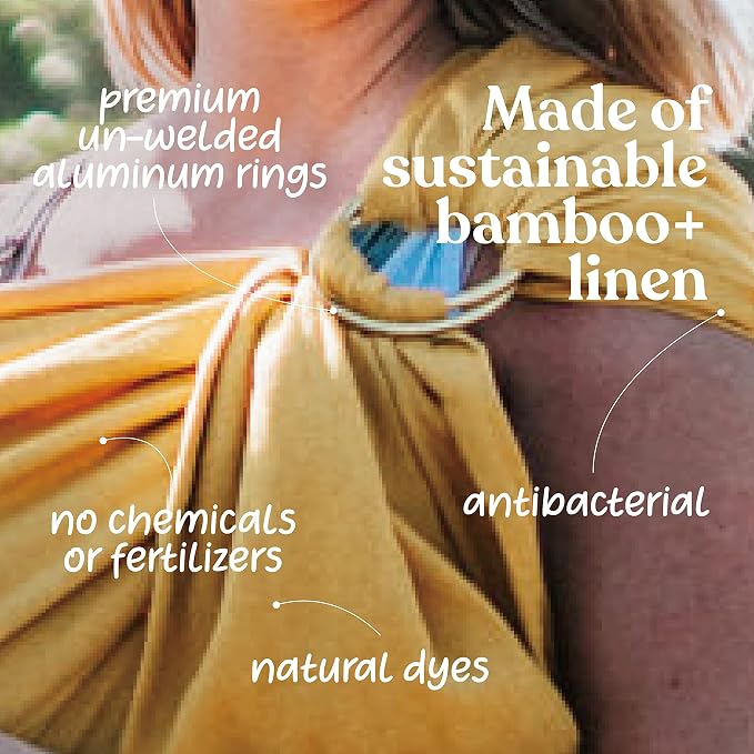 Nalakai Ring Sling Baby Carrier, Soft Linen Baby Sling, Baby Wrap, and Giving - Image 8