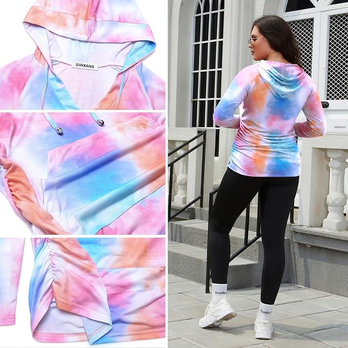 GINKANA Maternity Hoodie Long Sleeves Shirts Casual Maternity Top Pregnancy - Image 6