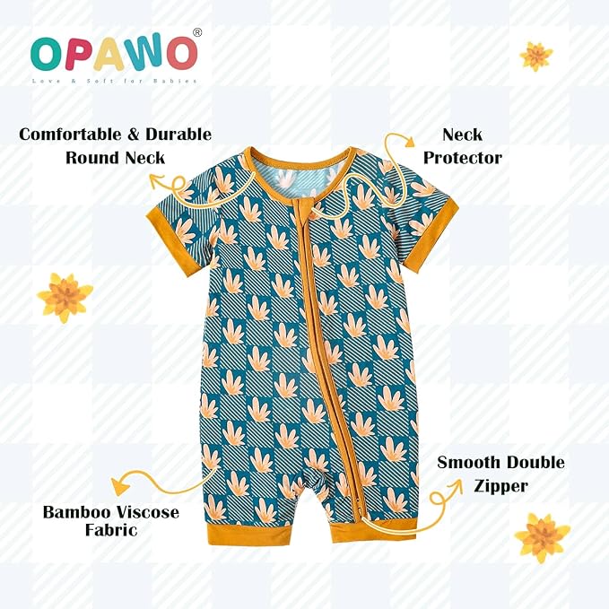 OPAWO Bamboo Baby Pajamas 3 Pack, Double Zipper Bamboo Sleepers - Image 3