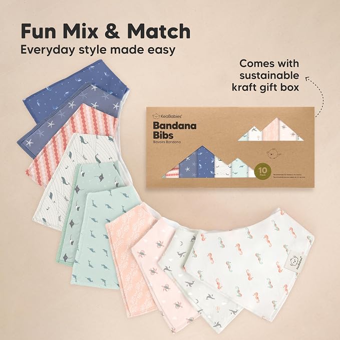 10-Pack Organic Baby Bandana Bibs - Image 9
