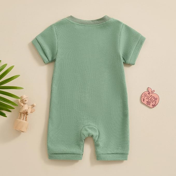 Kuriozud Newborn Infant Unisex Baby Boy Girl Clothes Button Romper Jumpsuit - Image 3