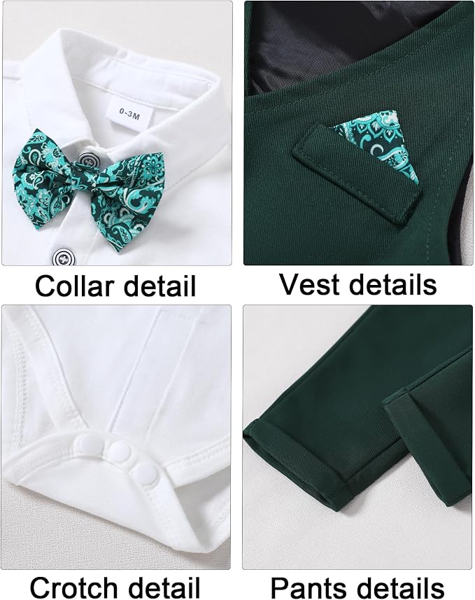 DISAUR Baby Boy Clothes Toddler Boy Outfits 4PCS Gentleman Dress - Image 4