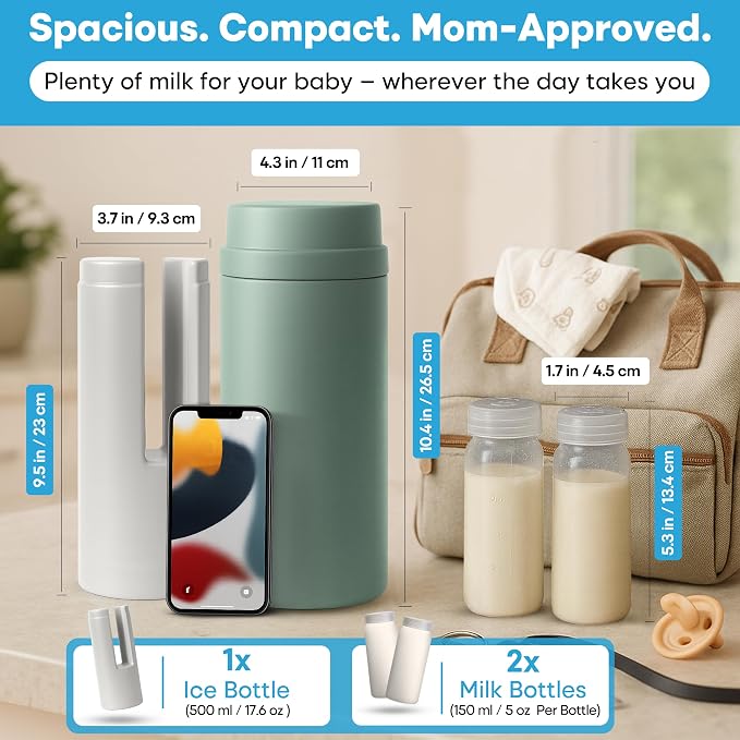 Portable Breast Milk Cooler Bottle: 30H Cooling Time, 2 x 150ml/5Oz BPA-Free - Image 4