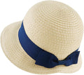 Baby Girl Straw Hat Outdoor Baby Sun Protection Hats Summer Bowknot Beach Cap by JANGANNSA