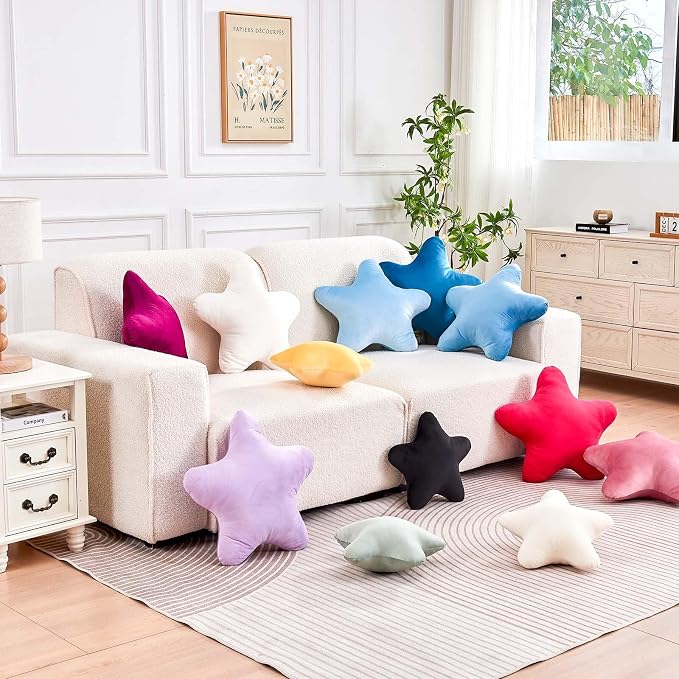 Hot Pink Star Throw Pillow, Cute Star Pillow Room Decor, Soft 14.9" Star Shaped - Image 6