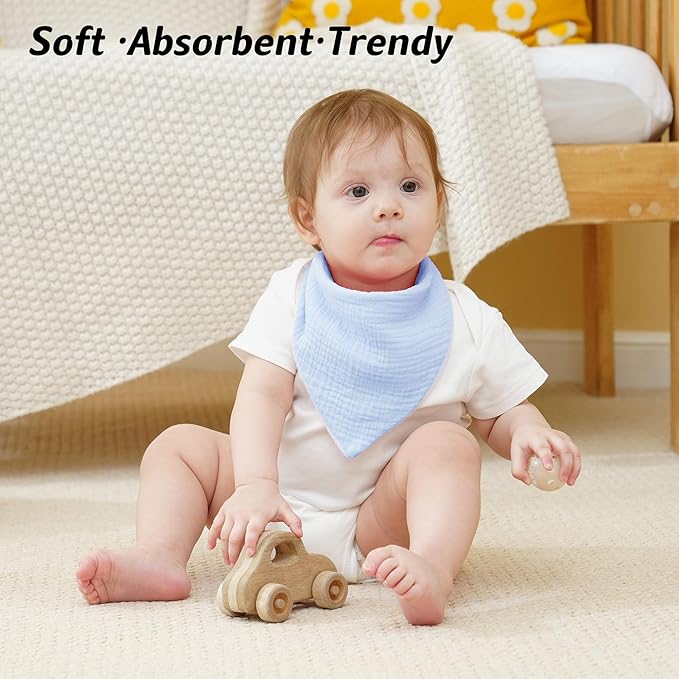 Muslin Baby Bibs Baby Drool Bandana Bibs - Image 3