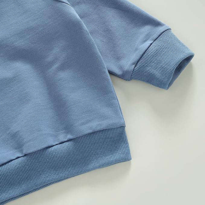 Toddler Baby Boy Clothes Solid Color Long Sleeve Crewneck Sweatshirt Top Casual - Image 4