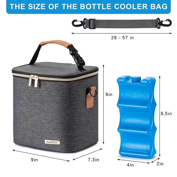 Breastmilk Cooler Bag with Ice Pack Fits 6 Baby Bottles Up to 9 Ounce, Baby - Image 5