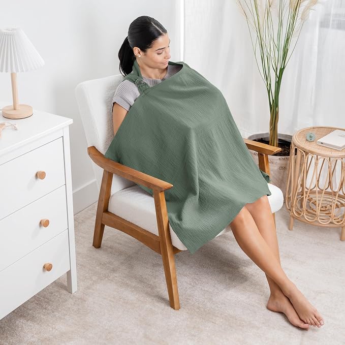 Comfy Cubs Muslin Nursing Cover, 100% Muslin Breastfeeding Cover - Image 2