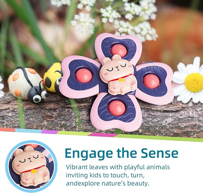 LiKee Strong Suction Cup Fidget Rotating Sensory Bath Toys - Image 4