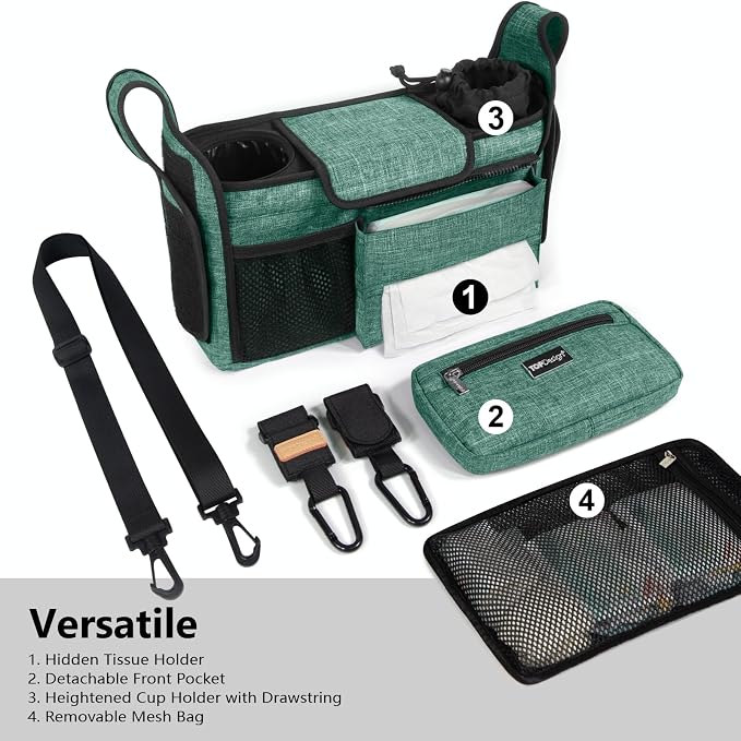 TOPDesign Universal Baby Stroller Organizer, Stroller Caddy - Image 2