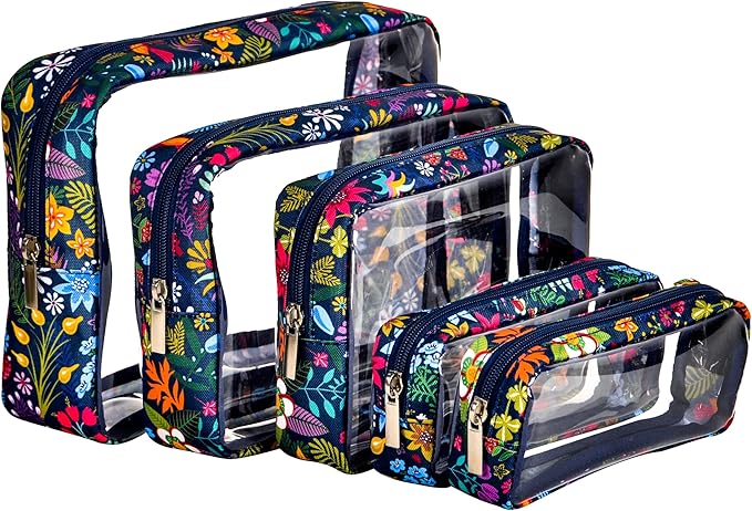TSA Approved 5-Piece Diaper Bag Organizer Pouch Set Clear Waterproof TPU Kids by Remobia+Hicol