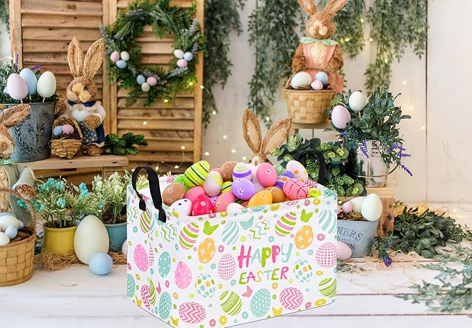 Easter Gift Basket Eggs Storage Basket Kids Toys Storage Basket Organizer Box - Image 7