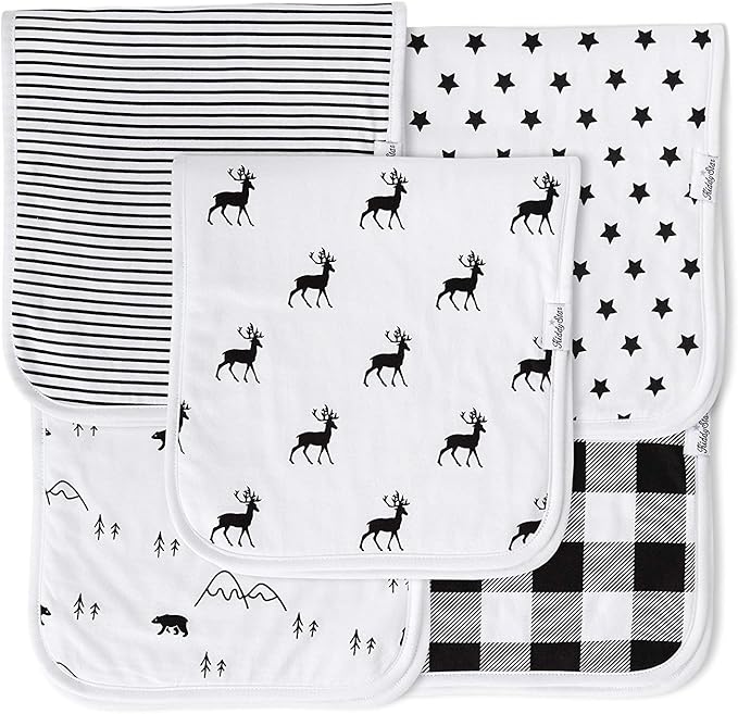 5-Pack Organic Cotton Burp Cloths – Large, Ultra-Soft 3-Layer Towels by KiddyStar%C2%AE