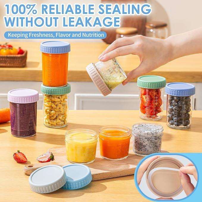 DRKIO 12 Pack Glass Baby Food Storage Containers - Image 4