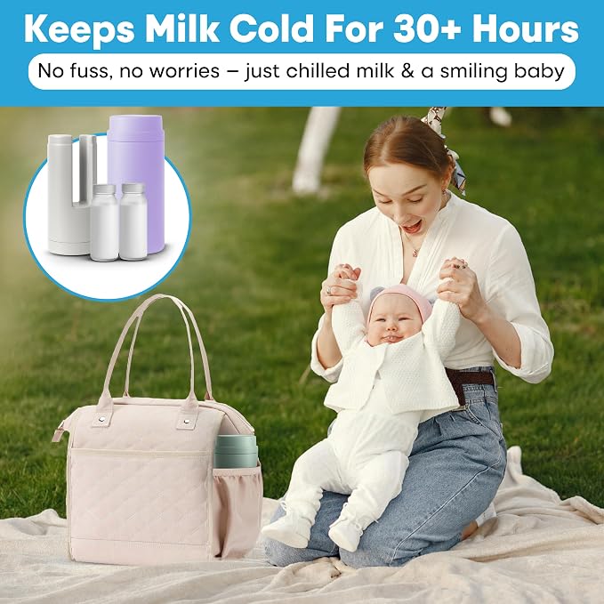 Portable Breast Milk Cooler Bottle: 30H Cooling Time, 2 x 150ml/5Oz, Durable - Image 2