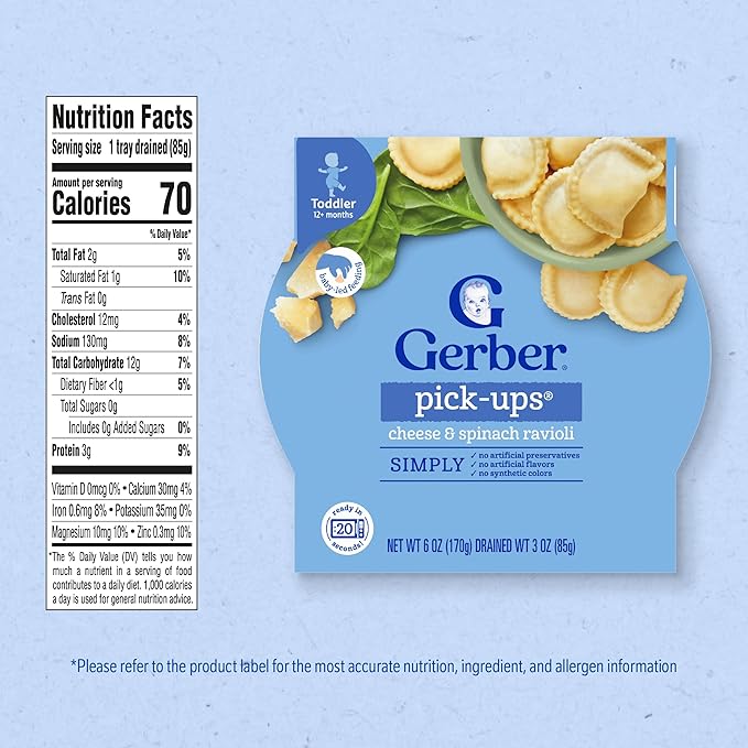 Gerber Pick-ups Cheese & Spinach Ravioli, 6 Ounce - Image 2
