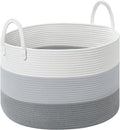 67L Storage Basket for Organizing, Cotton Rope Woven Blanket Basket, Toy by Degeyoyo