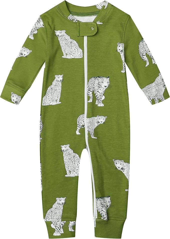 Owlivia Organic Cotton Baby Boy Girl Zip up Sleep 'N Play Pjs, Long Sleeve - Image 2