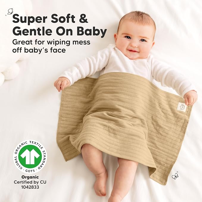 KeaBabies Organic Cotton Burp Cloths Baby Girl, Boy - Image 4