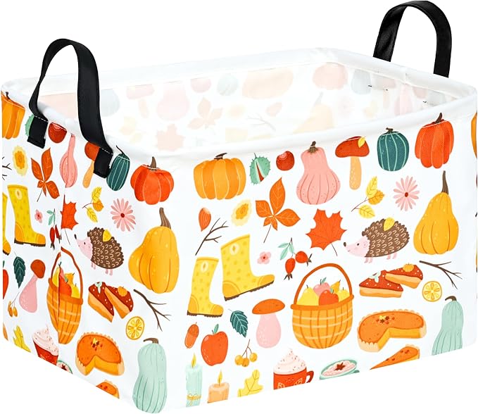 Rectangle Autumn Harvest Gift Storage Home Shelf Storage Basket Organizer Box by Unknown