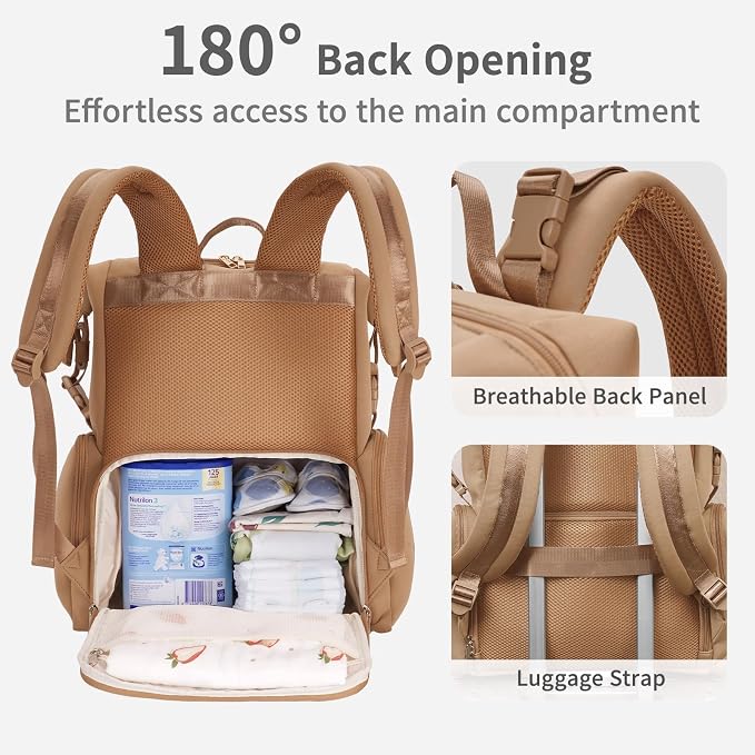 CEI-CEI Neoprene Diaper Bag Backpack Large Newborn Baby Maternity Bags - Image 4