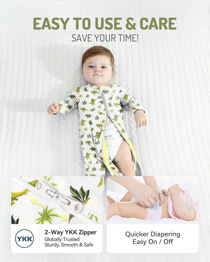 HAPIU Rayon from Bamboo Baby Footed Pajamas, 2 Way Zipper YKK, Footie - Image 4
