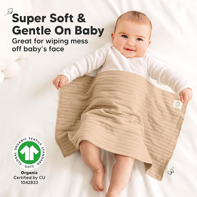 KeaBabies Organic Cotton Burp Cloths Baby Girl, Boy - Image 4